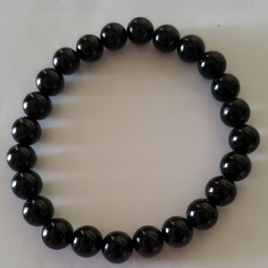 Black Obsidian Beaded Stretch Bracelet